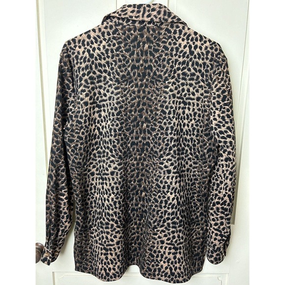 Vtg. Joanna Stretch Button Up Leopard Print Stretch Tunic Blouse-Small - Picture 4 of 6